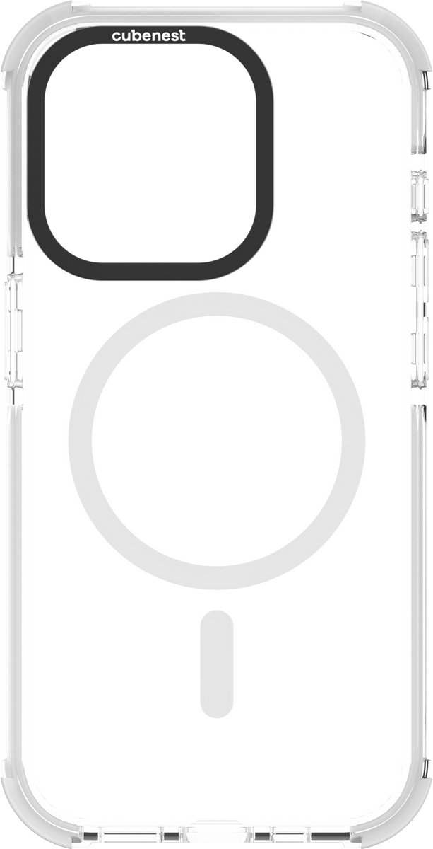 Cubenest iPhone 15 Pro hoesje MagPro Strong Guard - Magnetisch Hoesje - Wit - Schockproof hoesje