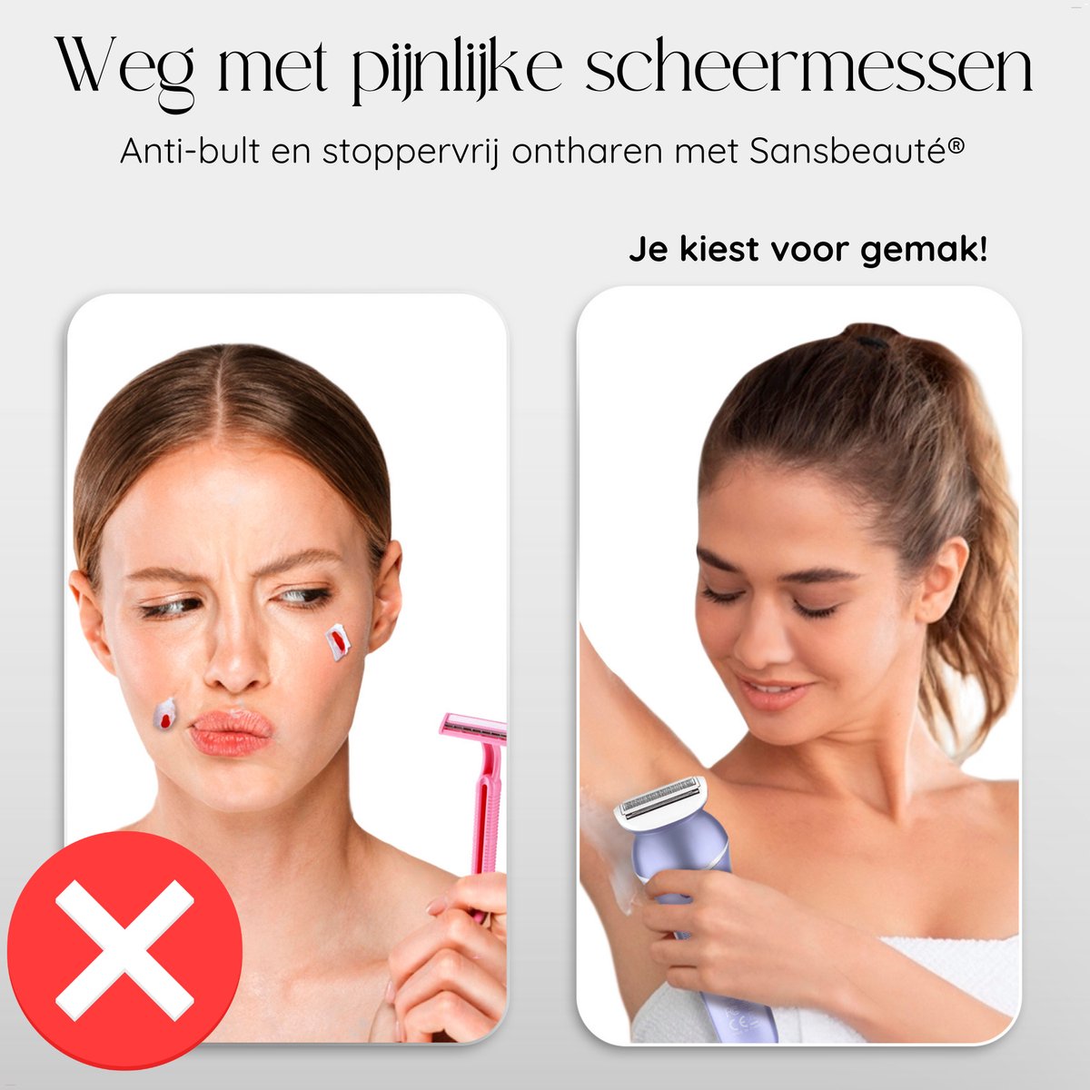 Sansbeauté® 7 in 1 Ladyshave voor Vrouwen - Gezicht - Oksels - Benen - Epilator - Trimmer voor Vrouwen & Dames - Bikinitrimmer Dames - Trimmer Vrouw Intiem - Scheerapparaat Vrouw thumbnail 2