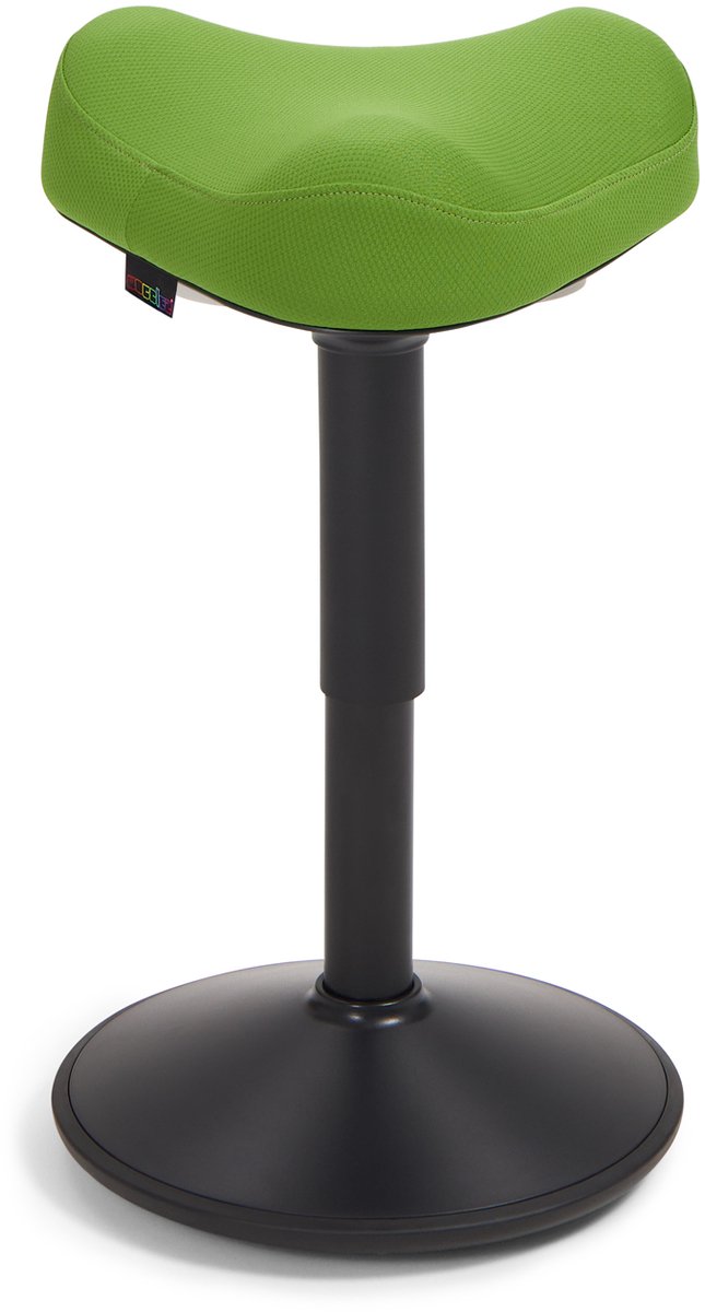 Wobblez® Soothe Wiebelkruk met Zadel - in hoogte verstelbare zadelkruk van 45-65 cm - Groene zitting Zwart frame