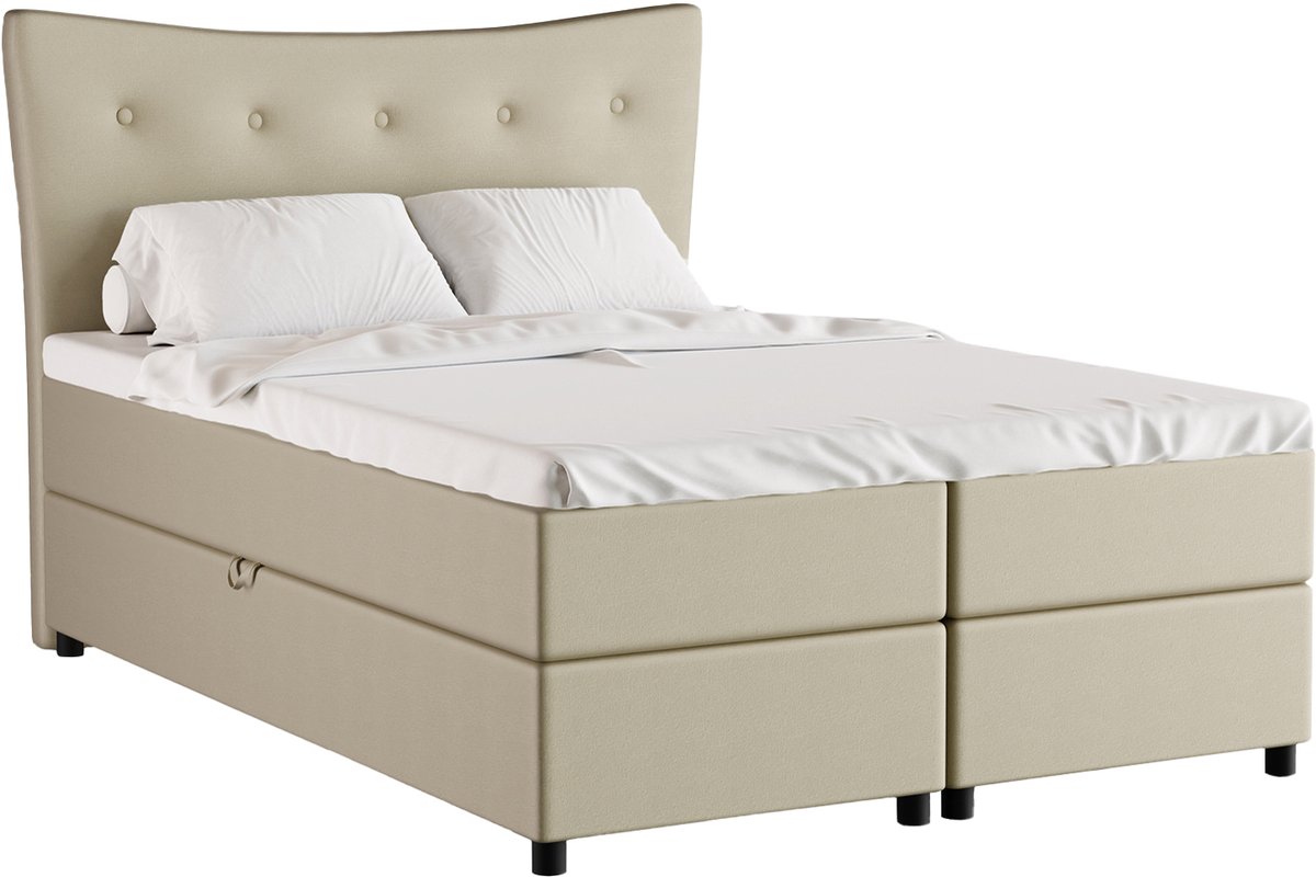 Homesy The Essence of Comfort Tweeperoonsbed Nevada 140 x 200 cm tweepersoons met hoogwaardige Bonell-matras en topper Olijf