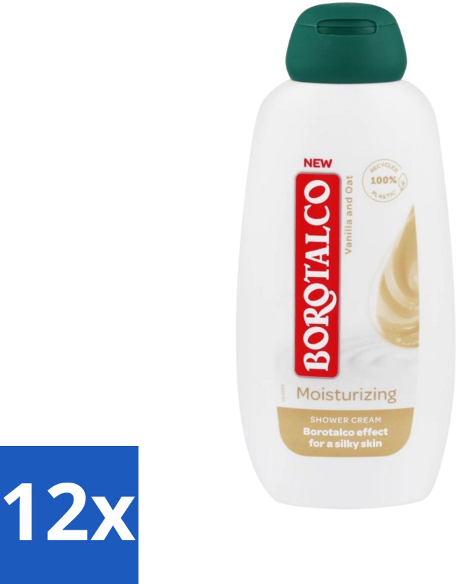 Borotalco - Douchegel - Moisturizing - Vanilla & Oat - 250 ml - Voordeelverpakking - 12 stuks