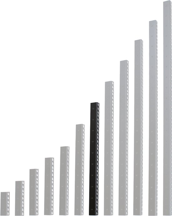 Profilé de rack Penn Elcom RG-6135-10 10U, perforé de part en part, acier, simple