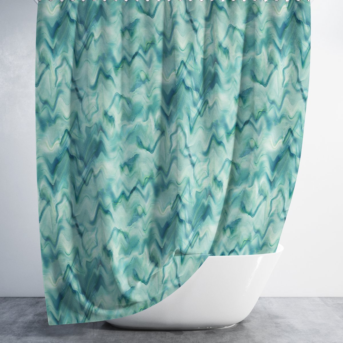 Casabueno - Waterdicht & Sneldrogend – 180x200 cm – Anti-Schimmel, Wasbaar & Duurzaam – Green Marble – Badkamer Shower Curtain