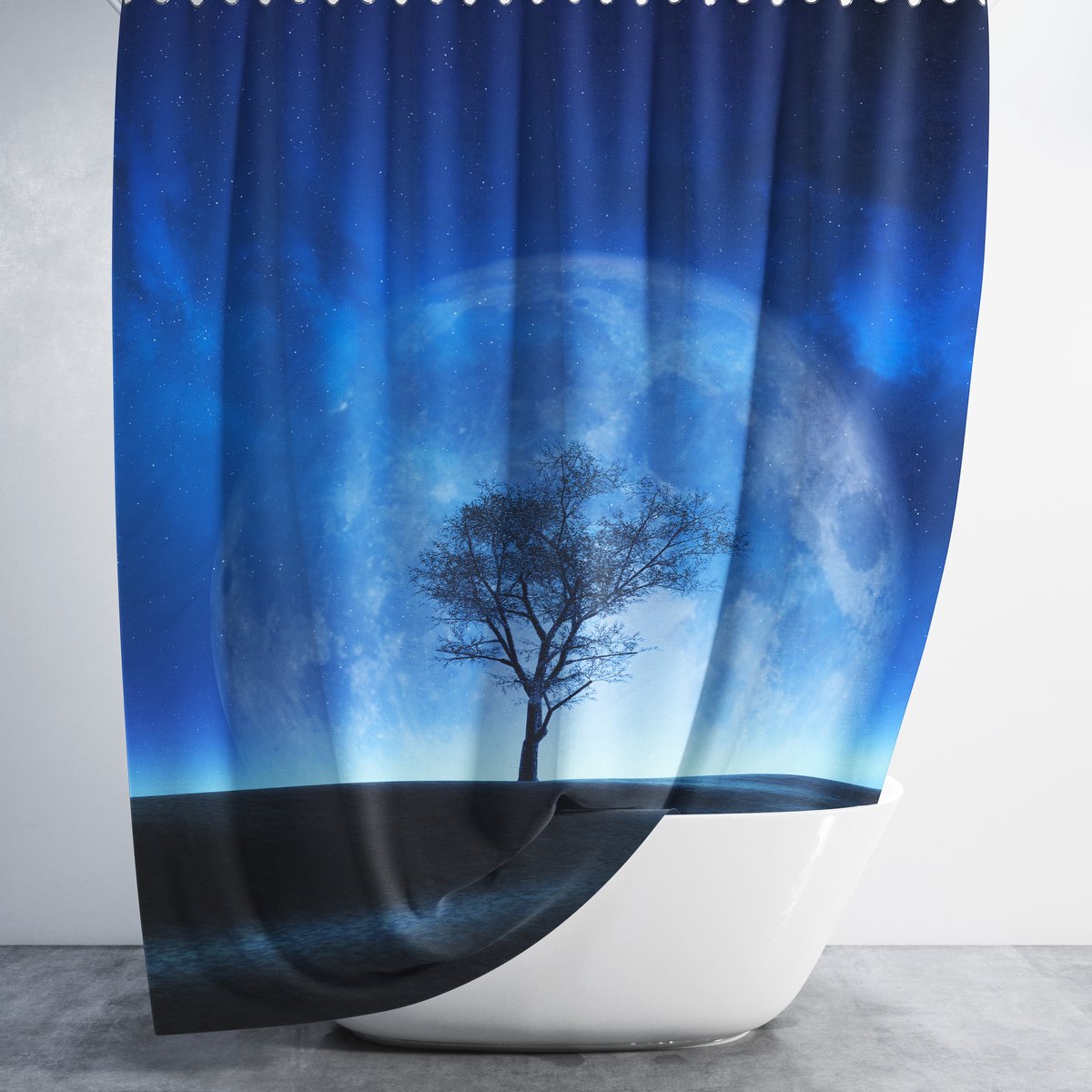 Casabueno - Douchegordijn - Waterdicht & Sneldrogend – 180x200 cm – Anti-Schimmel, Wasbaar & Duurzaam –Super Moon– Badkamer Shower Curtain