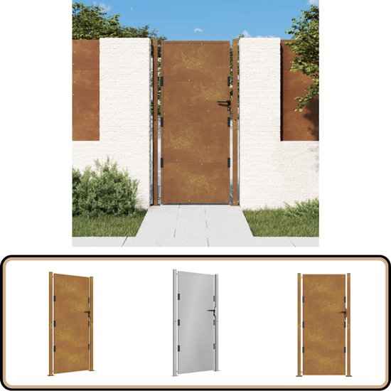 vidaXL Poort 105 x 105 cm cortenstaal
