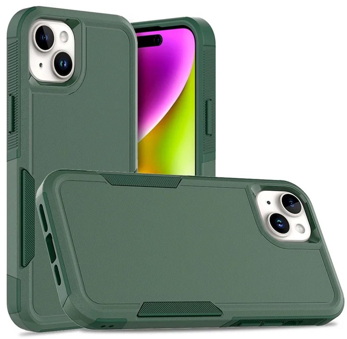 Cityhoesje – iPhone 15 Plus – Anti drop – BackCover – Groen