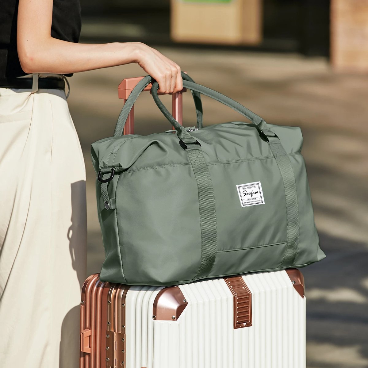 Reistas Dames Sporttas 40x20x25 Ryanair Handbagage tas Weekendtas zwemtas waterdichte Reistas plunjezak Fitnesstas Trainingstas dames voor op reis sportschool,C12-Blauw