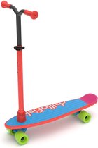 Chillafish Skatieskootie skateboard en step in één, voor kinderen vanaf 3 jaar, met vele kleuropties voor bord en voeteinde, met afneembaar stuur, Rood