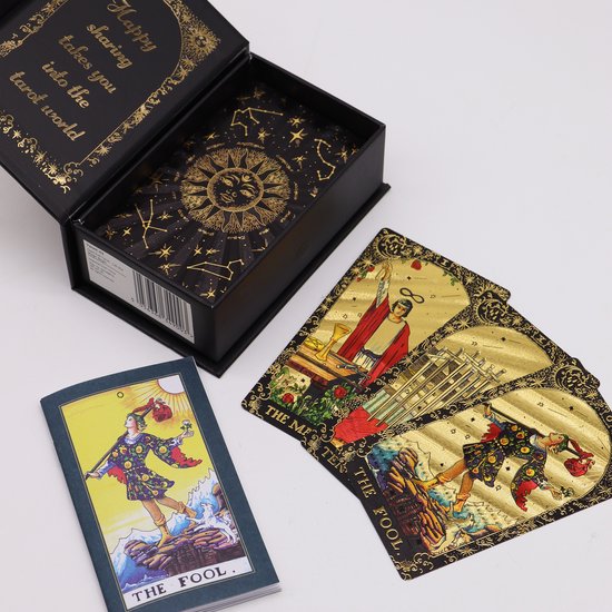 Tarot Card Box - Metalen opbergdoos met maan en zonopdruk, organizer voor decks, speelkaarten en sieraden, beschermende houder voor Oracle-kaarten, veilige Keeps-verzamelingen, cadeau voor jongeren en