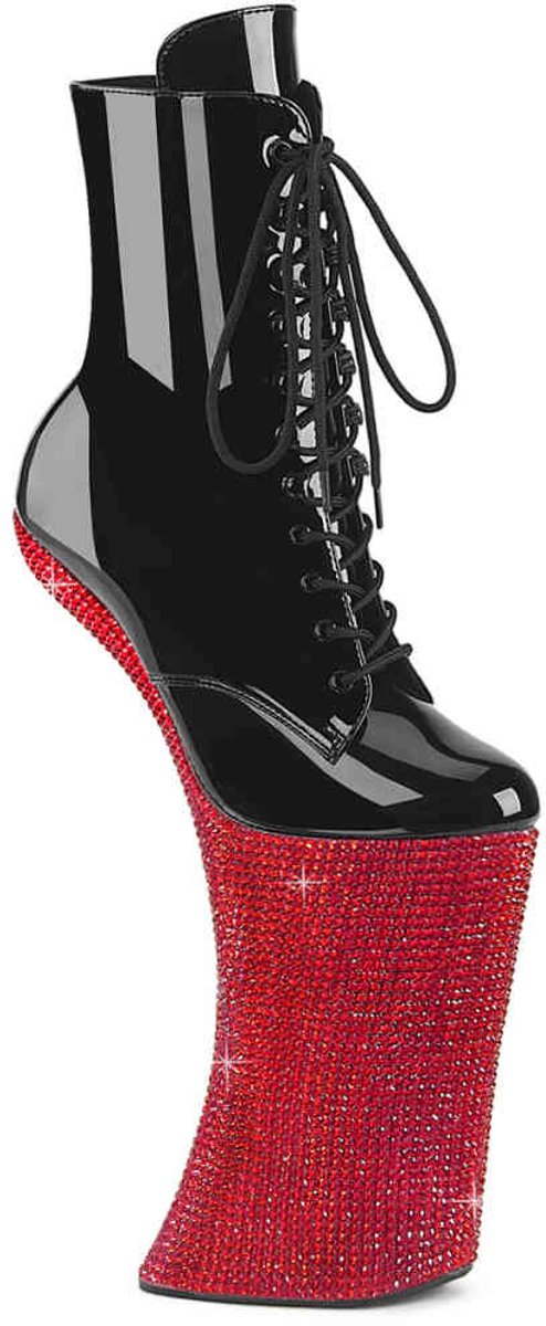 Pleaser FORBIDDEN-1020BEJ Plateau Laarzen Paaldans schoenen 42 Shoes Zwart Rood
