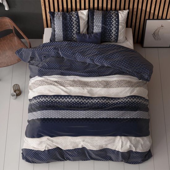 Sleeptime Elisabeth - Dekbedovertrekset - Tweepersoons - 200x200/220 + 2 kussenslopen 60x70 - Donker Blauw van Merkloos — afbeelding 5