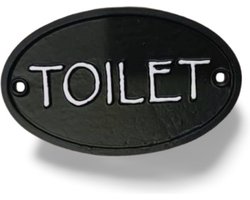 Naambordje TOILET -zwart-ovaal