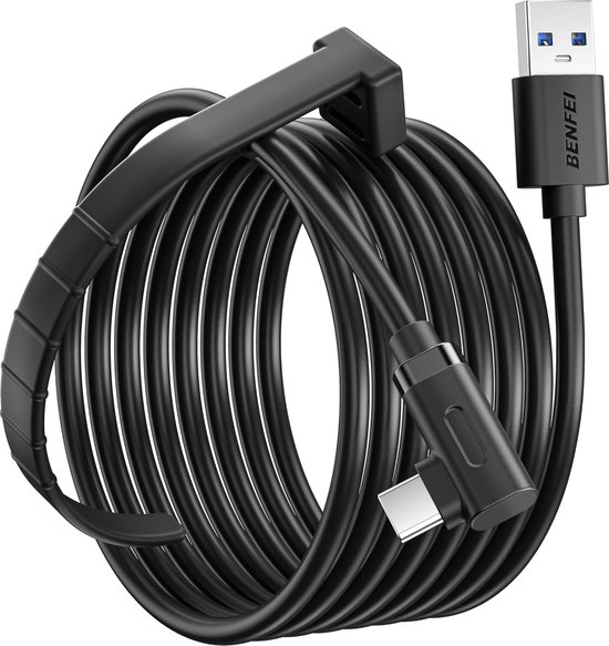 Benfei 5m Kabel geschikt voor Oculus Quest 1, 2 & 3 - USB 3.0 naar USB C voor VR Headset