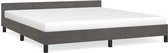 Cadre de lit vidaXL 180x200 cm Velours Gris Foncé Gris Foncé Cadre de lit - Cadre de lit en velours - Cadre de lit deux places - Cadre de lit boxspring - Cadre de lit King Size