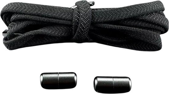 Knaak Plat Elastische Veters - Niet meer strikken! - Zwart - 100 cm - 1 Paar