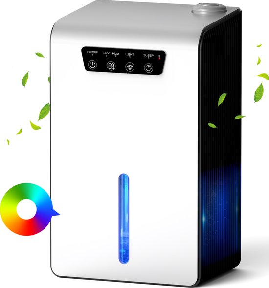 Visaly 2-in-1 Luchtontvochtiger & Bevochtiger - Luchtontvochtiger Slaapkamer - Dehumidifier - Luchtbevochtiger - 1000ML per dag - Incl. Hygrometer