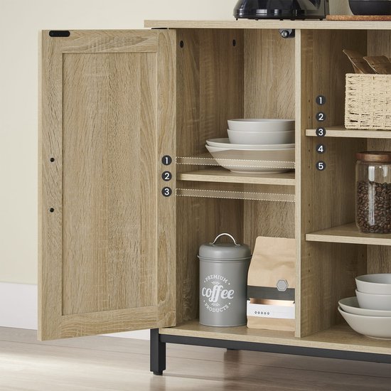 Opbergmeubel met 2 deuren, wit, 76 cm ORSA - CaliCosy