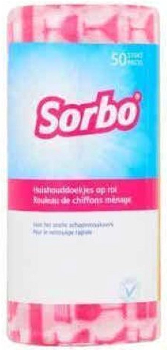 Sorbo Huishouddoekjes – Set van 2 Rollen (100 Doekjes) – Hygiënisch & Effectief