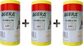 Agera Ecoline schuurpapier op rol K120-K180-K240 - set á 3 stuks