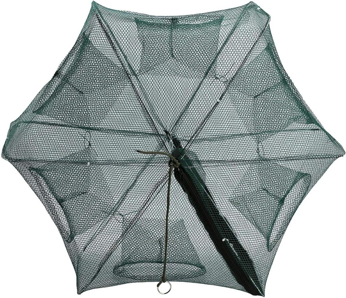 Visnet Gevouwen 8 Gaten Visnet Opvouwbaar - Vis Garnalen Rivierkreeften Krab Baitcast Trap Aas Dip Kooi - Automatisch - 8 Holes .