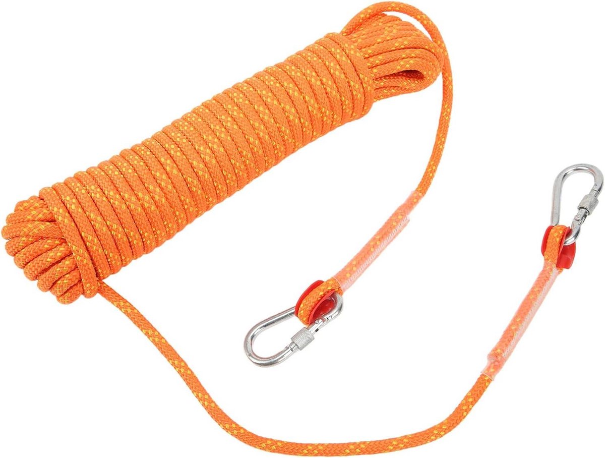 Rock Sports Rope Polyester Flexibele 8mm Bergbeklimmer Touw voor Luchtwerk - Oranje - Hoge Kwaliteit .