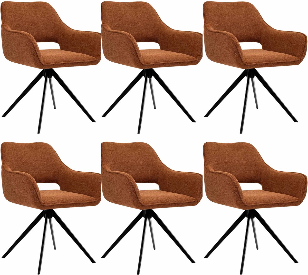 Set van 6 Kick draaistoel Miyo - terra