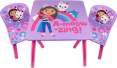 Gabby’s Poppenhuis Kindertafel en Stoeltjes - Montessori Kinderstoelen - Tekentafel Kinderen - Tafel en 2 Stoelen - Kindermeubels van Hout - Peuter Stoel met Tafel
