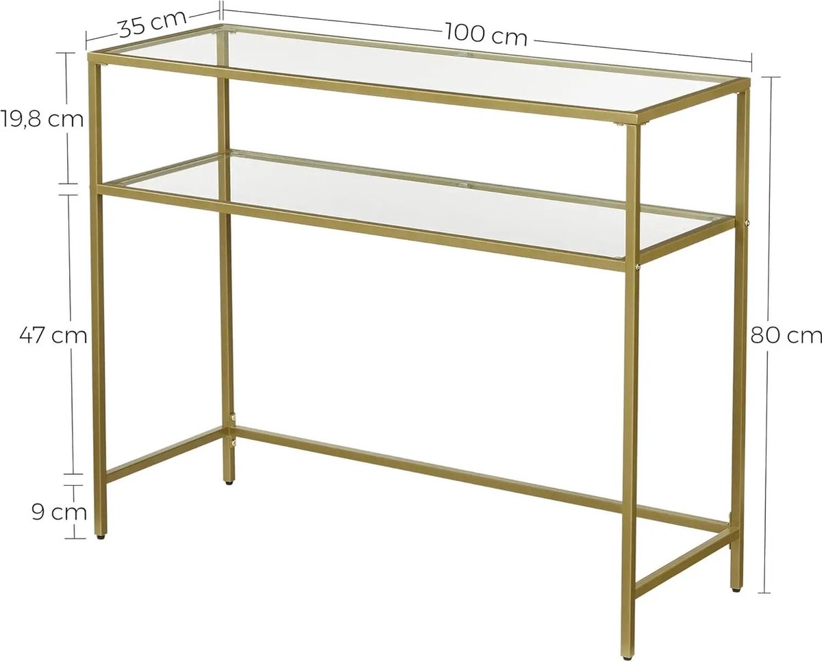 Vasagle Zwart - Bijzettafel Zwart - Bijzettafel - Bijzettafels - Bijzettafeltjes Woonkamer - Bijzettafel Bank - Smalle Consoletafel - Entree Tafel - Tafel - Tafeltje