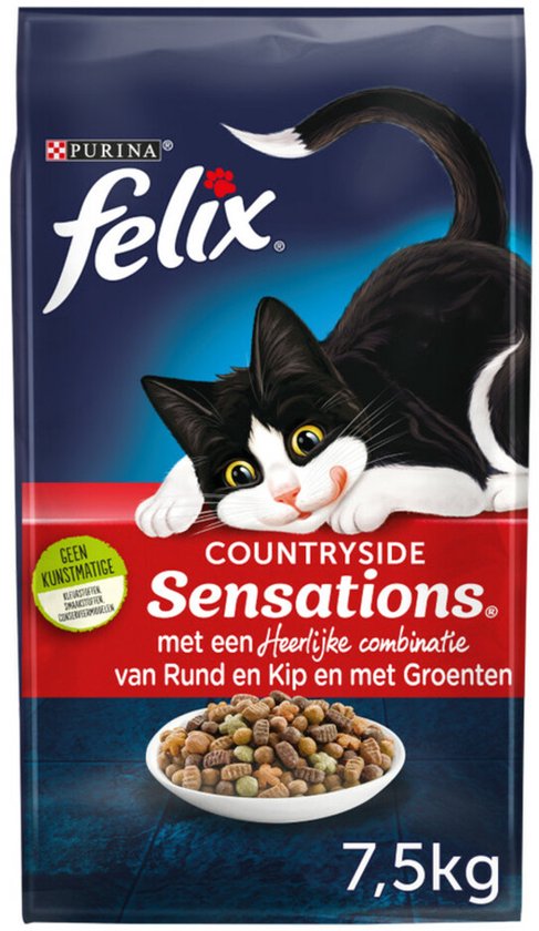 Felix Countryside Sensations - Kattenvoer Droogvoer - Rund Kip & Groenten - 7.5 kg