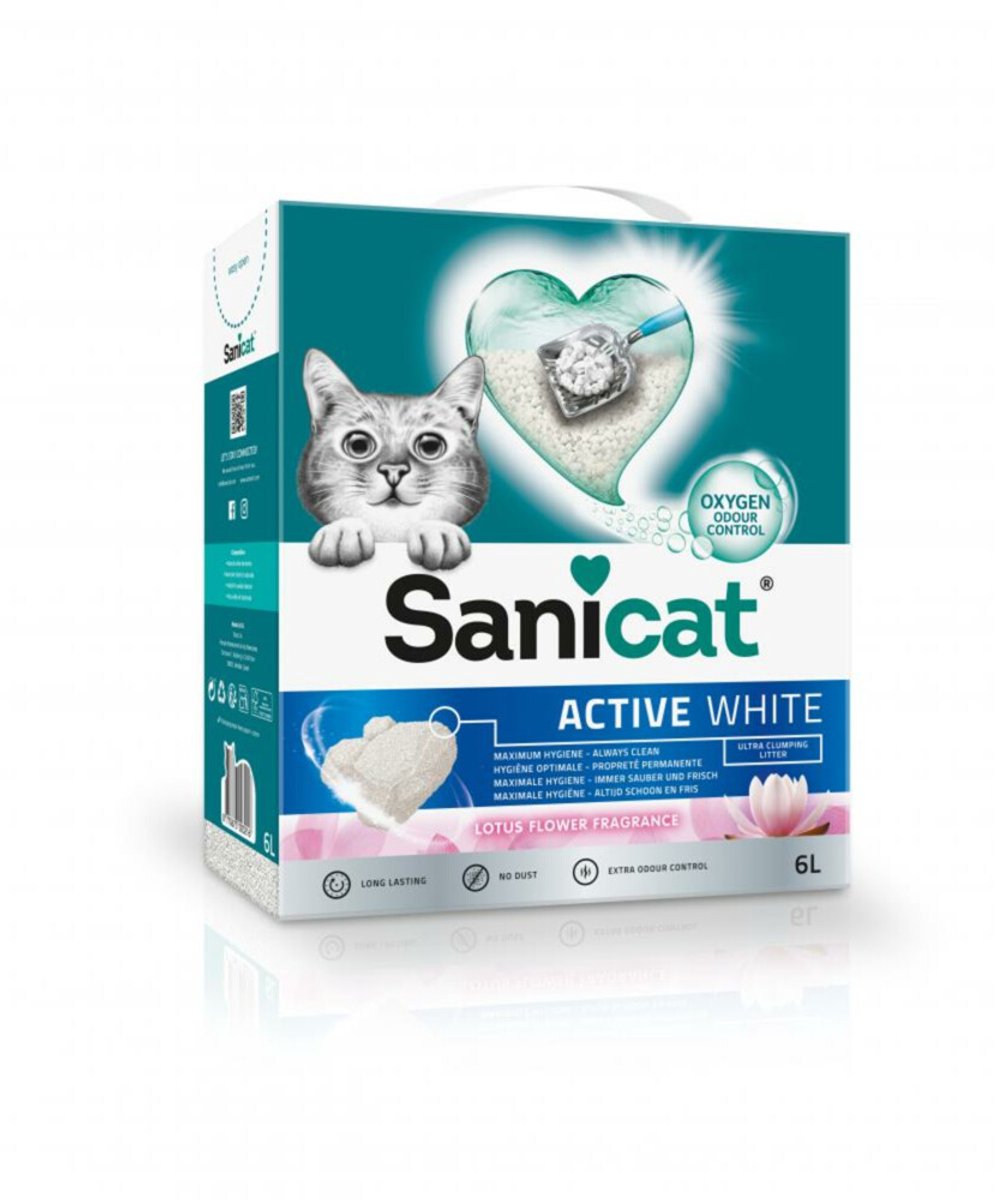 3x6l Active White Lotus Flower Sanicat Kattenbakvulling