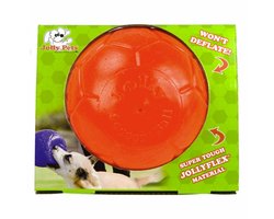 Jolly Pets Jolly Soccer Ball - Ø20 cm – Stevig Hondenspeelgoed – Apporteerspeelgoed met vanillegeur – Jollyflex stevig kunststof – Drijvend honden speelgoed – Oranje