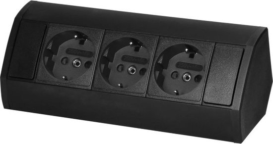 ChiliTec Stekkerblok, hoekstopcontact, 3-voudig, geaard stopcontact