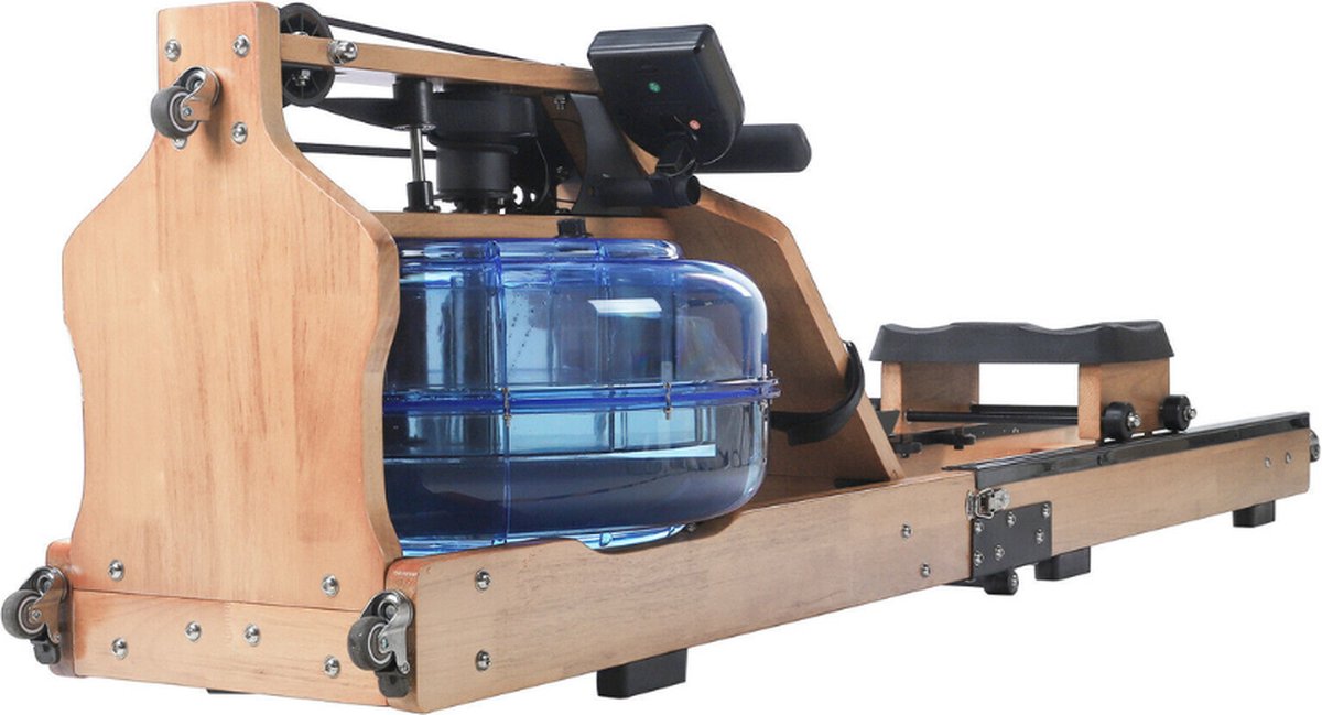 PH Fitness Opvouwbare Houten Water Roeimachine met Waterweerstand - Realistische Roeiervaring - Compact Ontwerp voor Thuisgym - Duurzaam en Stijlvol Houten Constructie - Verstelbare Intensiteitsniveaus