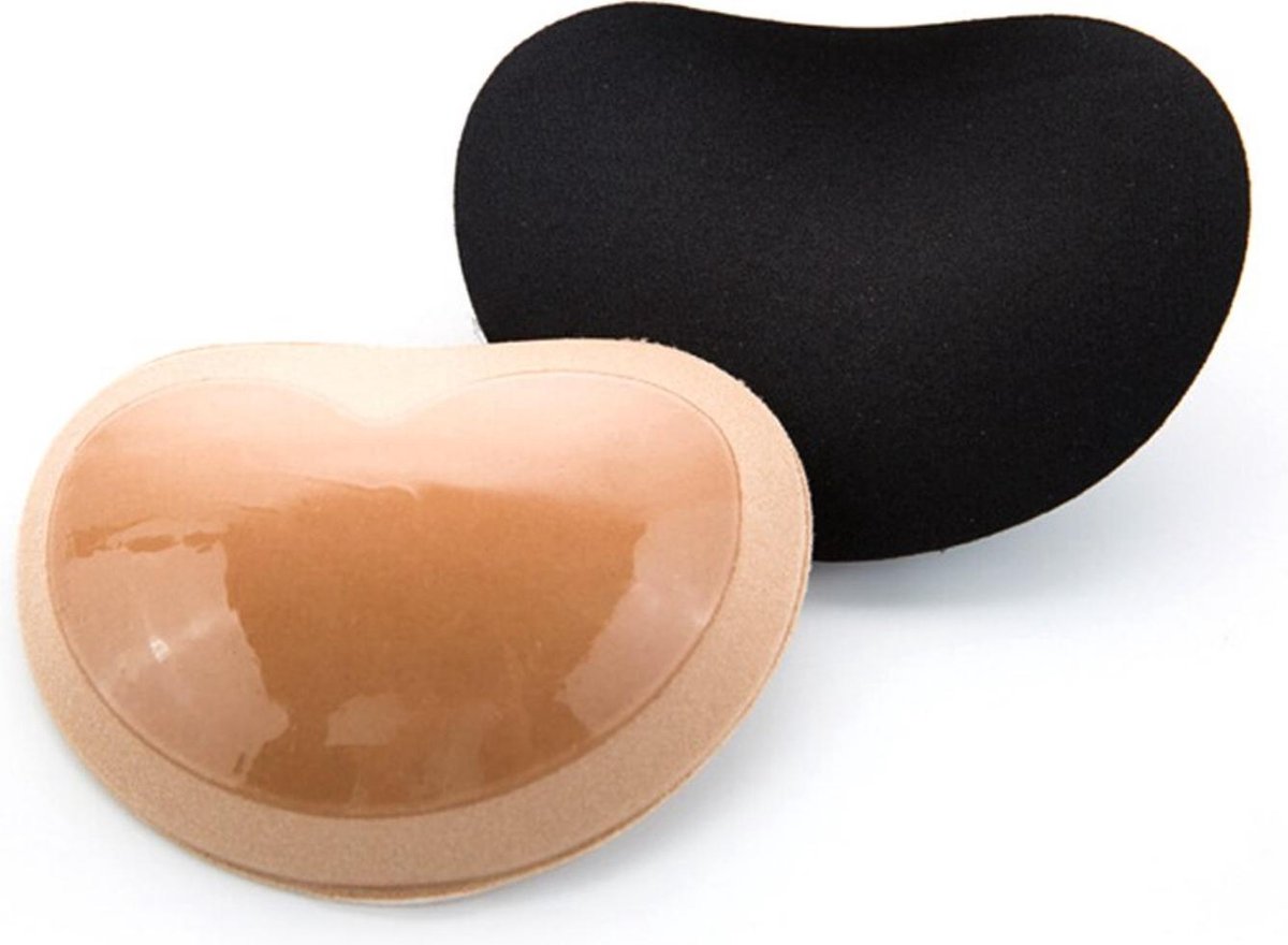 ATTREZZO® - Push up pads voor BH of Bikini - Zwart of Beige - BH Vulling -  Waterproof - Zelfklevend