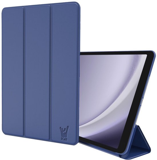 Hoes geschikt voor Samsung Galaxy Tab A9 Plus / Tab A11 Plus – Smart Cover met Tri-Fold Stand – Schokbestendig – Auto Wake/Sleep – TPU Backcase – Blauw