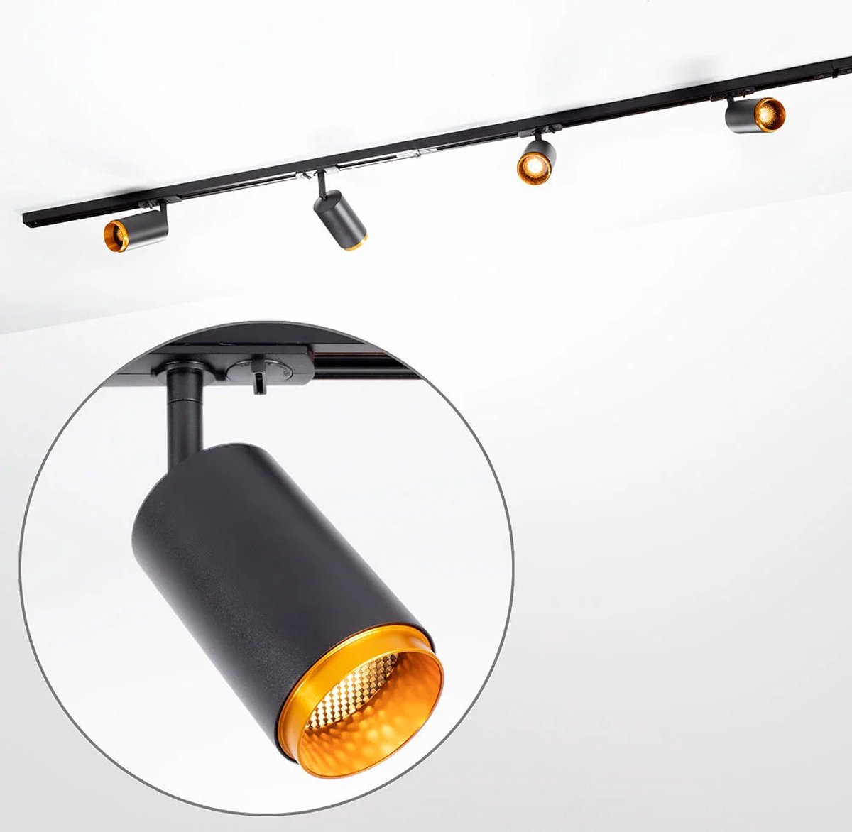 Modern 1-fase railsysteem van 1,5 meter met Jade spots - plafond rail