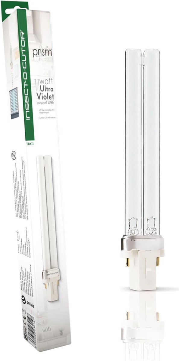Edialux Prism™ lamp 11W, uv-lamp voor prism fly killer, vervanglamp 368 nm uv-golflengte, 8000 uur, reservelamp elektrische vliegenvanger, uv-buis vliegenlamp, vliegenvanger vervanglamp