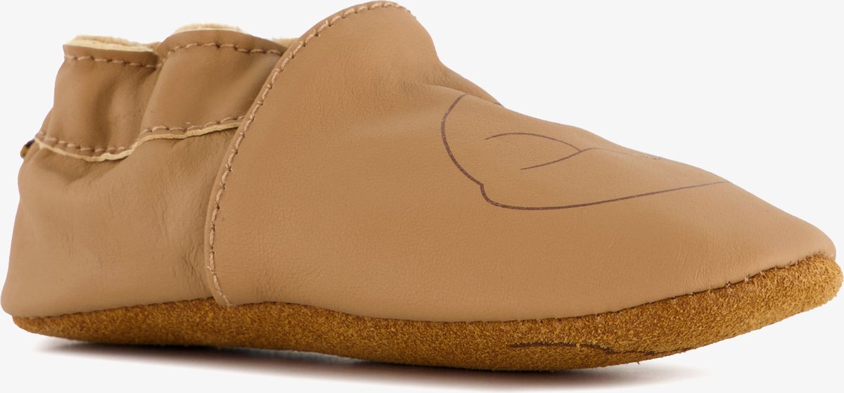 Groot leren babyschoenen met vosje cognac - Maat 17/18 - In cadeauverpakking