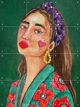 IXXI Girl with hairband, Raissa Oltmanns - 60 x 80 cm - Gratis ophangtool - Grote wanddecoratie en posters - Aquarel, Illustraties, Slaapkamer