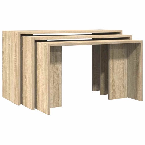 vidaXL Bijzettafel 55x38x45 cm bewerkt hout gerookt eikenkleurig