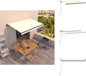 vidaXL Auvent extensible - Auvent extérieur - 400 x 350 cm - Crème - Anthracite - Protection solaire pour fenêtre