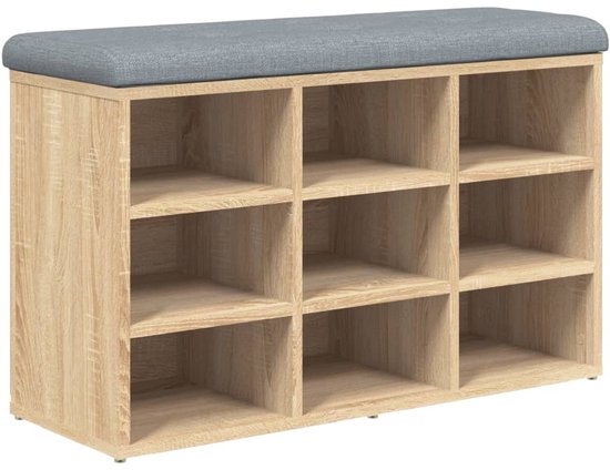 vidaXL Schoenenbankje 62x32x50 cm bewerkt hout zwart835097 | fnac België