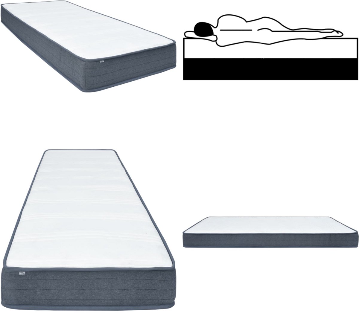 vidaXL Boxspringmatras 190x90x20 cm stof - Boxspringmatras - Boxspringmatrassen - Matras - Matras Voor Boxspring
