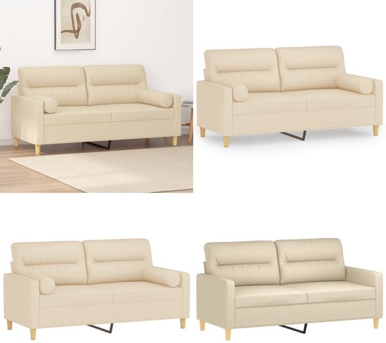2-Zitsbank 140 Cm Rood Stof - Robuuste Metalen Structuur Met Decoratieve Kussens - Comfortabel & Duurzaam