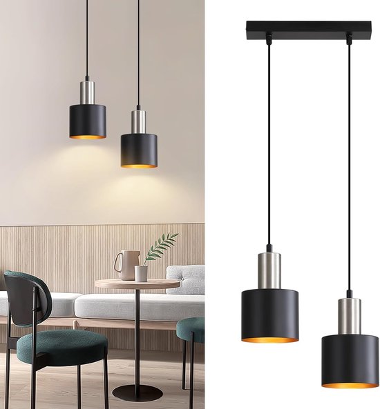 Industriële Gouden Hanglamp met 6 E27 Fittingen voor Woonkamer, Keuken