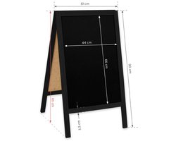 Krijtstoepbord 60x100cm Zwart - stoepbord dubbelzijdig - Krijtbord – Stoepbord – Krijtbord horeca-dubbelzijdig - reclamebord