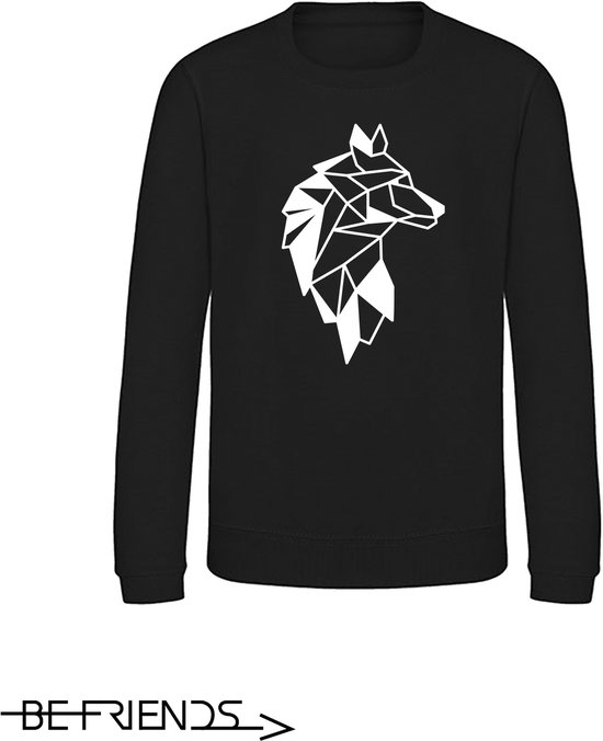 Be Friends Sweater - Wolf - Heren - Zwart - Maat S