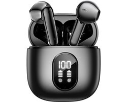 Soundtrex X-Pro Draadloze oordopjes - Bluetooth Oordopjes - Oortjes draadloos - Earpods - LED Display - Bluetooth 5.3 - Zwart