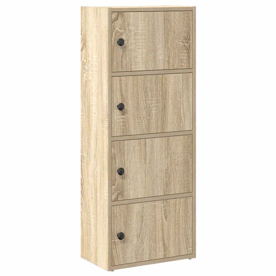 vidaXL Bibliothèque - Bibliothèques - Meuble de rangement - 40 x 24 x 102 cm bois traité gris béton