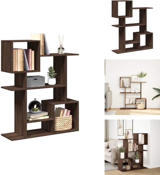 vidaXL Boekenkast 50x31x74,5 cm bewerkt hout zwart, boeken plank, lage boekenkast, kinderboekenkast, schappenkast, open boekenkast, boekenkast wit